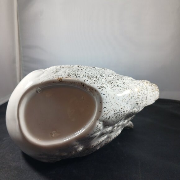 Vintage MCM Porcelain Swan Planter Figurine Gold & White Vase - Picture 5 of 11